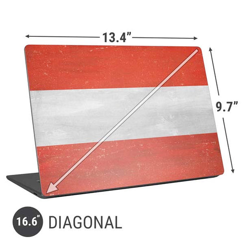 Distressed Austria Flag Universal Laptop 16.6in (13.4 x 9.7in) Skin